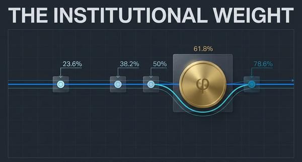 0.618 commands the most institutional weight, marking the critical equilibrium point for trend continuation.