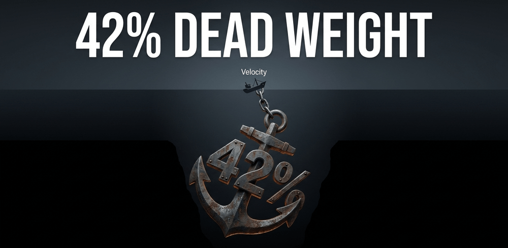 42% of developer time is lost maintaining technical debt, much of it caused by premature extensibility.