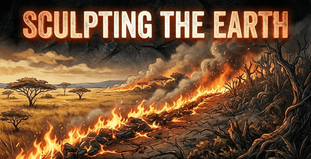 92,000 years ago, humans intentionally burned vegetation to sculpt favorable hunting grounds.
