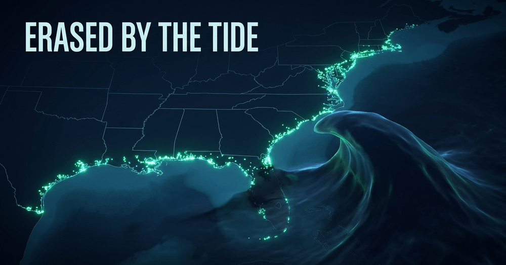 A 1-meter sea-level rise threatens over 13,000 recorded archaeological sites on the US Gulf and Atlantic coasts alone.