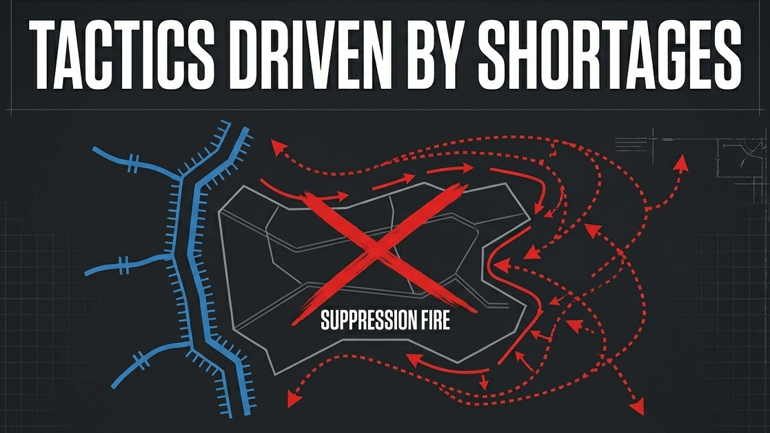A massive ammunition deficit limits forces to counter-battery fire, granting adversaries dangerous freedom to maneuver.