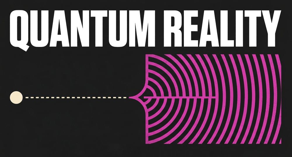 A particle transforming into a wave, illustrating the mysterious nature of quantum mechanics