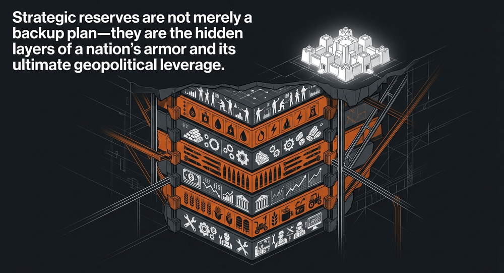 A robust defense-industrial complex requires deep stockpiles across seven critical domains to prevent frontline collapse.