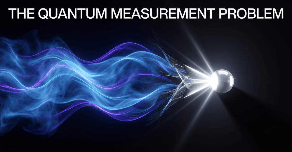 A smooth quantum wave function abruptly collapsing into a singular definite particle upon measurement.