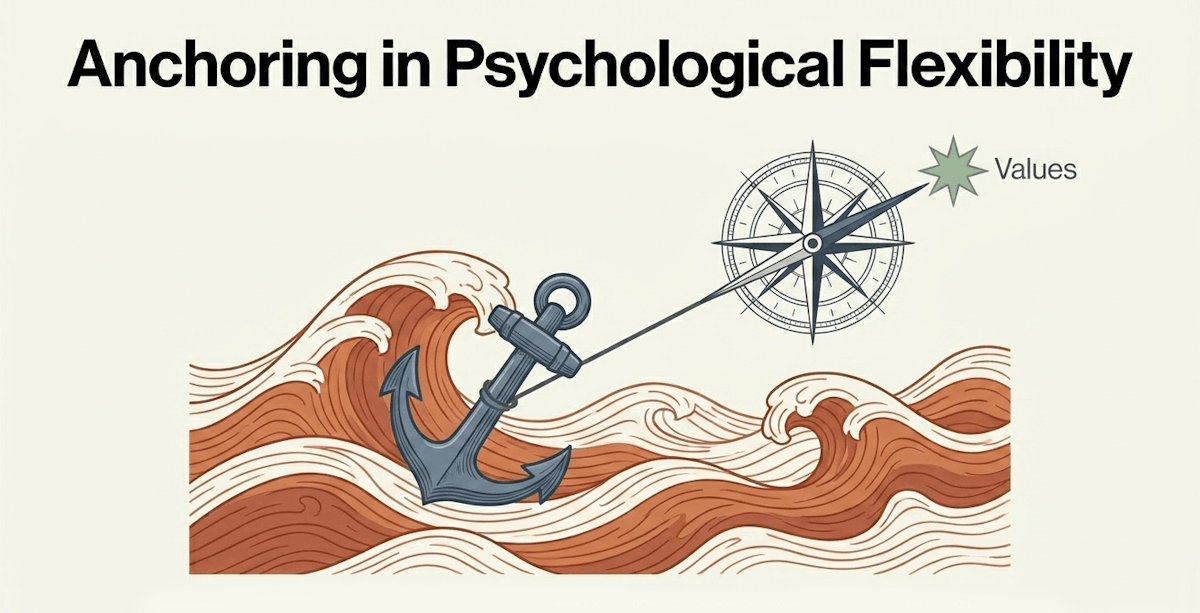 Acceptance and Commitment Therapy (ACT) fosters psychological flexibility by changing the patient's relationship to pain, improving functioning, and providing alternative anchors to reduce opioid reliance
