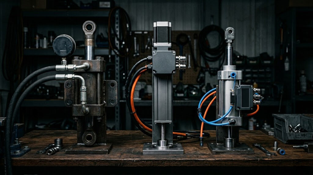 Actuator types hydraulic electric pneumatic