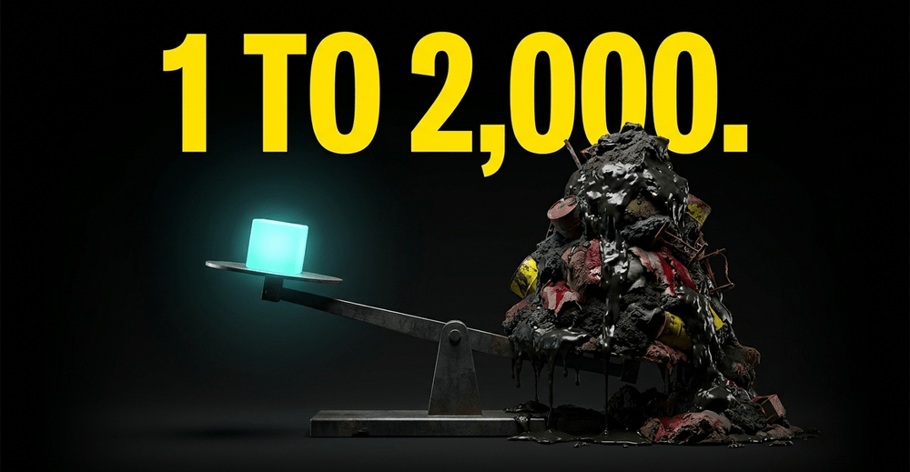 Aggressive hydrometallurgy means 1 tonne of mined rare earth generates up to 2,000 tonnes of toxic waste.