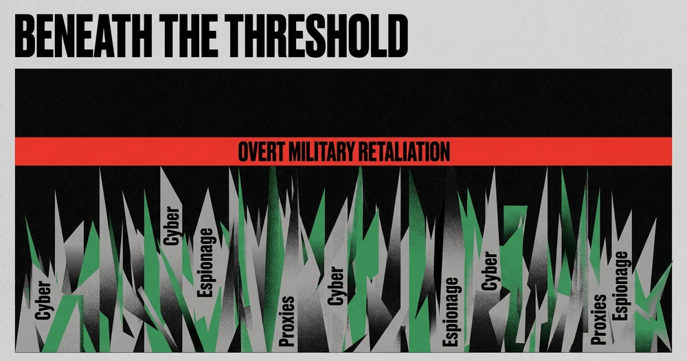Actors keep hostility low enough to avoid clear retaliation, putting pressure on traditional deterrence logic.