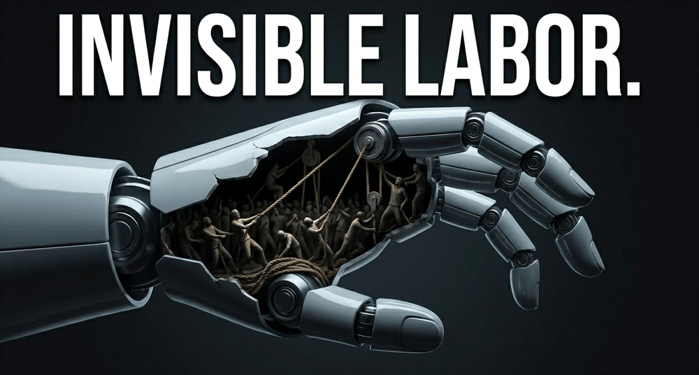 AI's digital alchemy relies on thousands of underpaid ghost workers in the Global South performing traumatic data labeling.