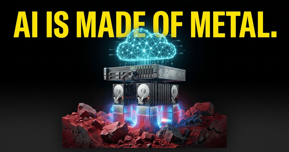 AI requires massive data centers (neodymium) and advanced logic chips polished by cerium oxide (CMP).