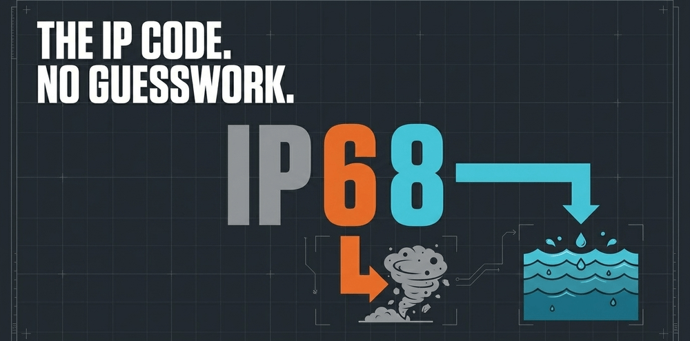 An Ingress Protection (IP) rating specifies exact laboratory conditions a device has survived.