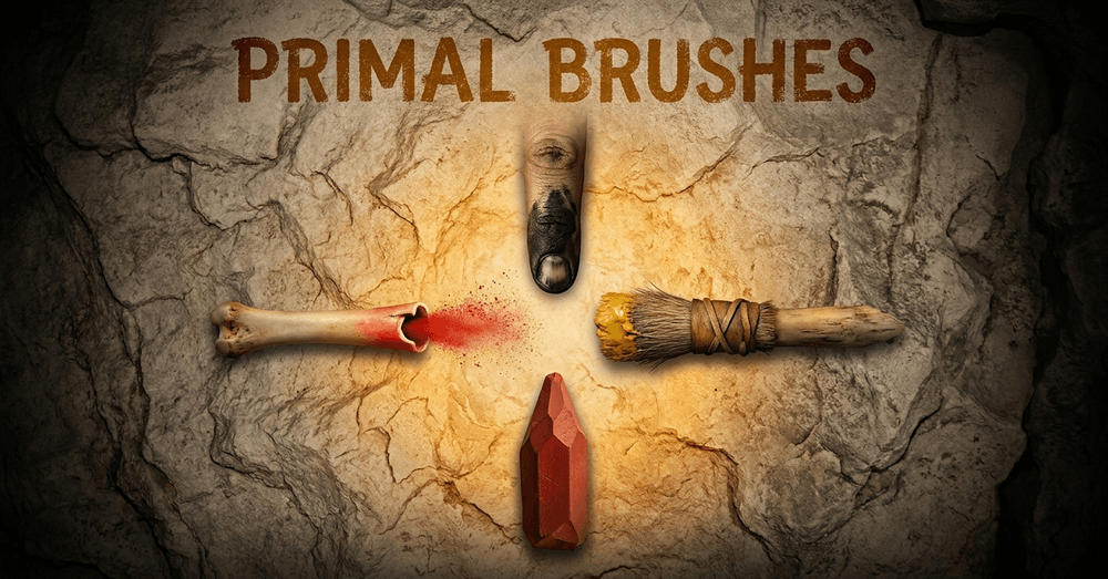 Artists used fingers, animal-hair brushes, hollow bone sprayers, and sharpened ochre crayons to apply pigment.