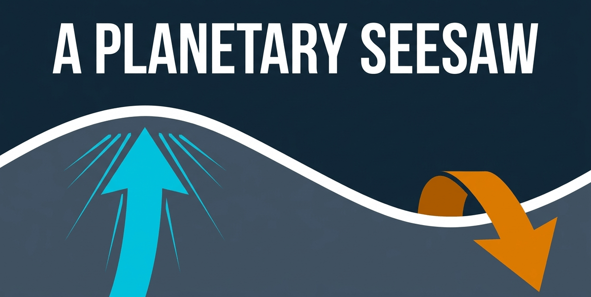 As ancient ice-depressed regions rebound, surrounding peripheral bulges slowly collapse and sink into the sea.