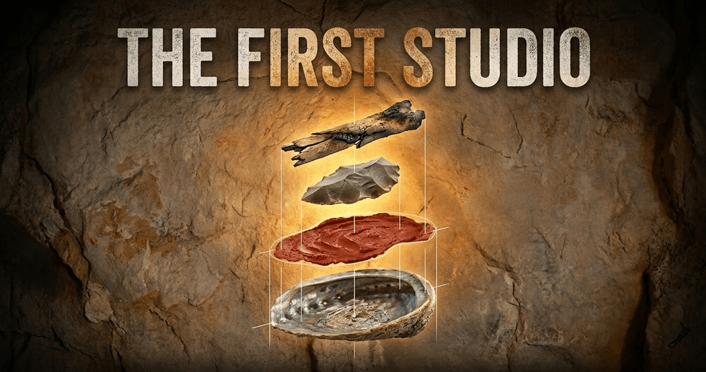 At Blombos Cave, a 100,000-year-old abalone shell toolkit reveals the deliberate, systematic production of paint.