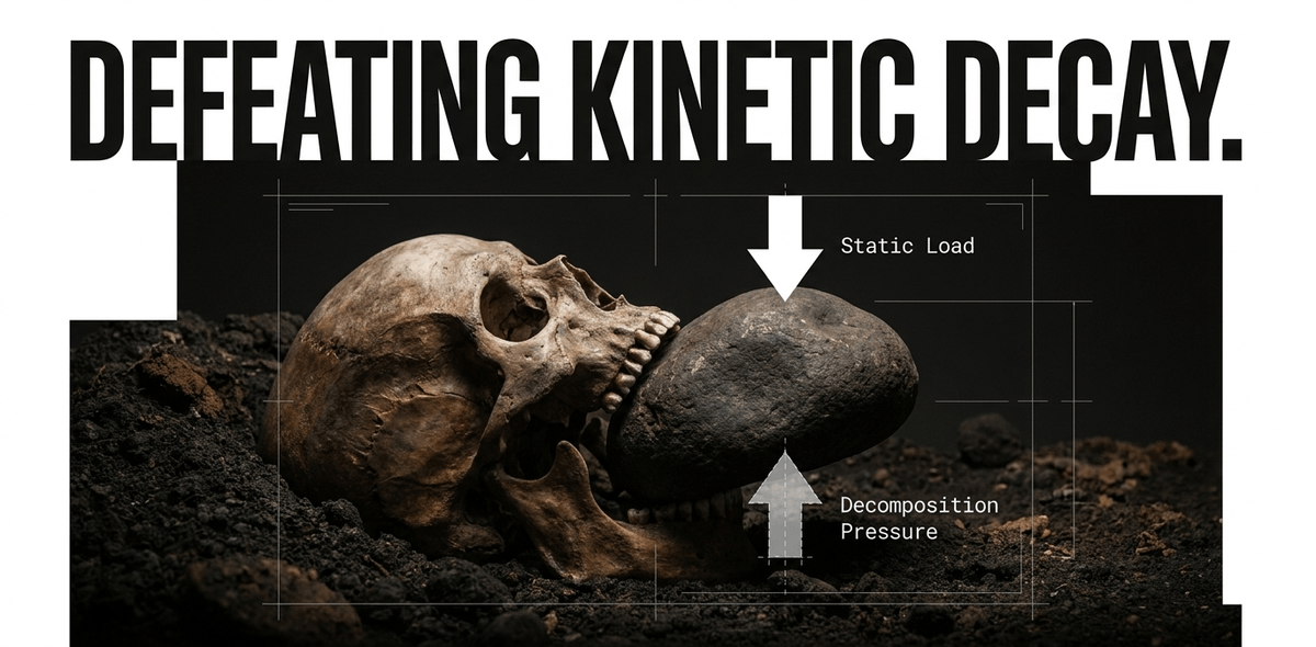 Boulders weren't just symbolic - they provided the exact static load needed to counter the upward force of decay.