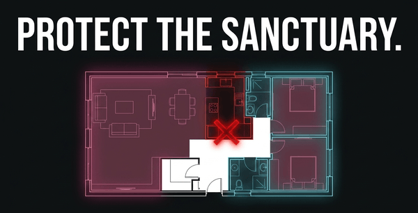 Buffer zones and separating hygiene from social areas ensure deep psychological comfort.