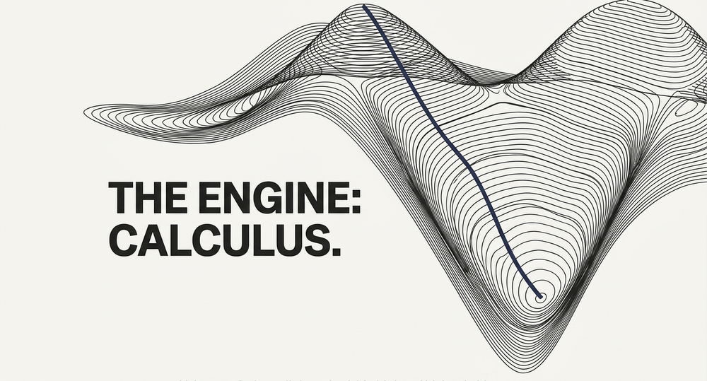 Calculus powers gradient descent and backpropagation, calculating derivatives to minimize loss and optimize parameters.