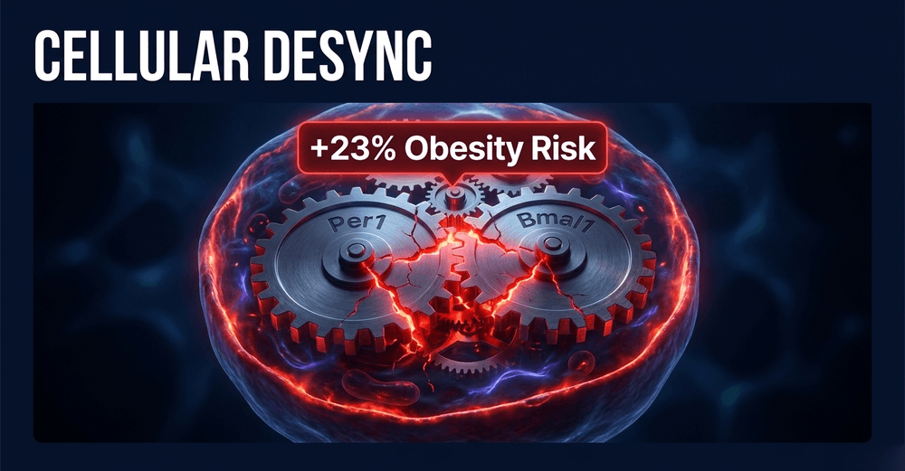 Chronic light mismatch alters peripheral clock genes, flattening energy expenditure and storing fat.