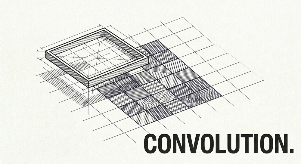 CNNs utilize mathematical convolution, sliding a matrix kernel over an input to efficiently extract spatial features.