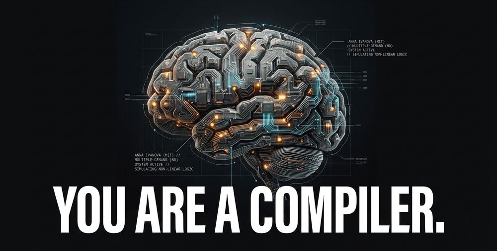 Code taxes the brain's logic centers, forcing you to simulate machine execution