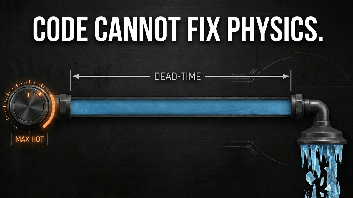Commanding a system faster does not erase the mechanical dead-time already in progress. The hardware must clear its own path.