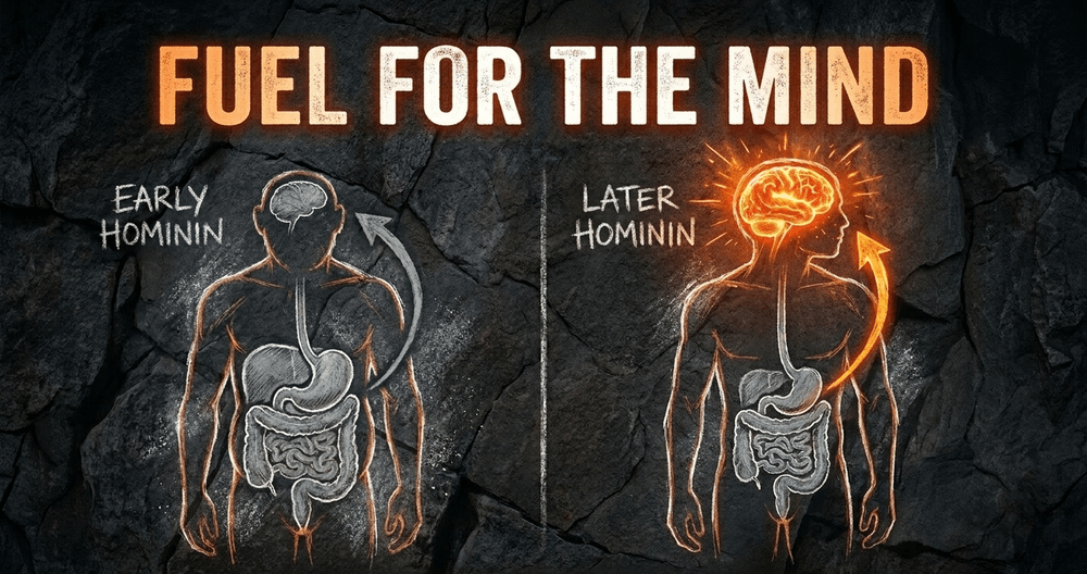 Cooking unlocked calories. As digestion demanded less energy, the brain rapidly expanded.