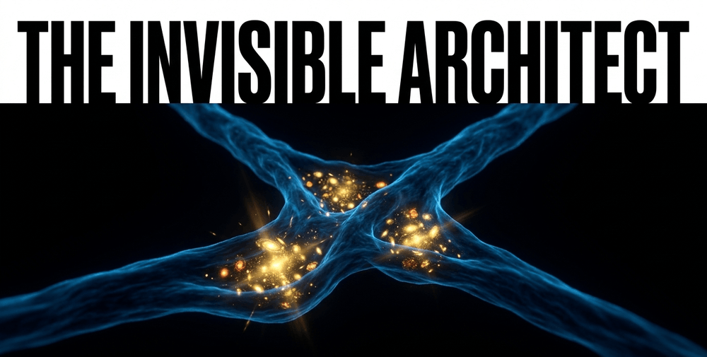 Dark matter makes up 85% of all matter, providing the gravitational skeleton of the web.