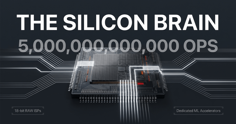 Dedicated neural processing units execute trillions of operations per second to enable real-time ML inference.