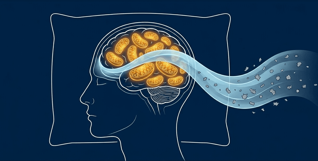 Deep sleep activates the glymphatic system, a nightly tide that clears metabolic waste and damaged proteins, allowing mitochondria to repair and regenerate.