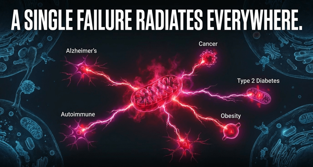Dysfunctional mitochondria are increasingly linked to heart disease, cancer, obesity, neurodegeneration, liver disease, and autoimmune conditions