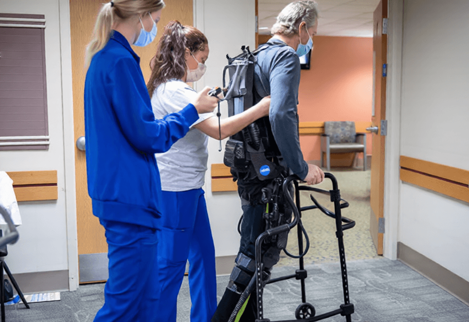 EksoNR robotic exoskeleton used by Alan Borgmann