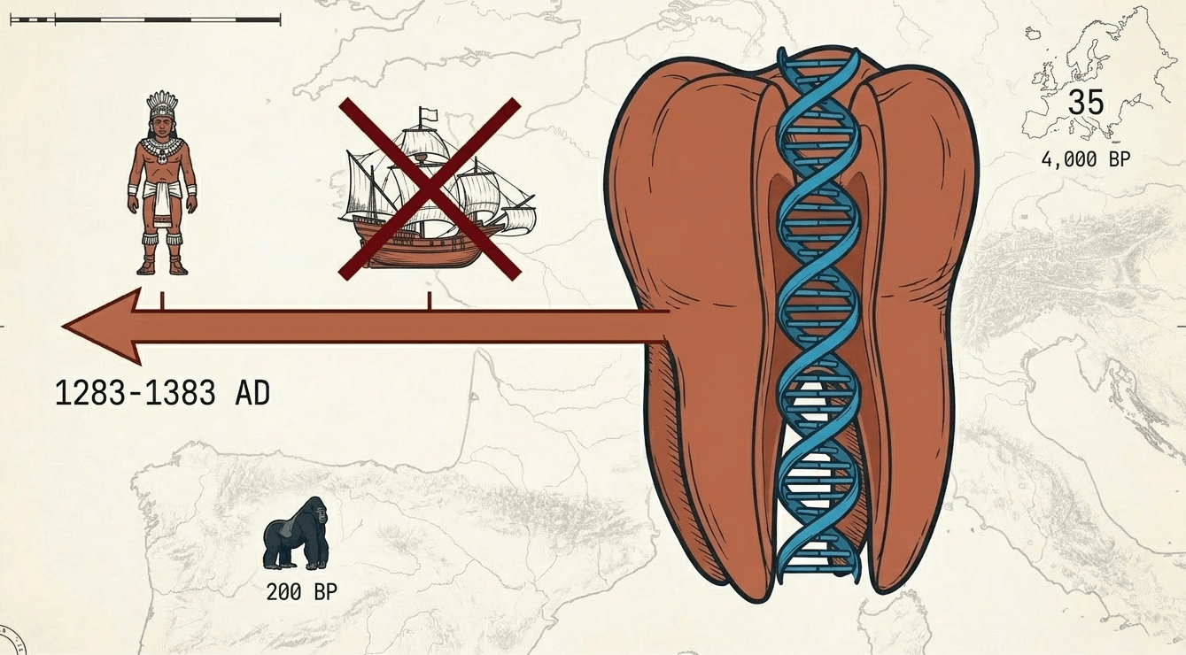 Embedded DNA helix from Neanderthal research in Poland's Stajnia Cave