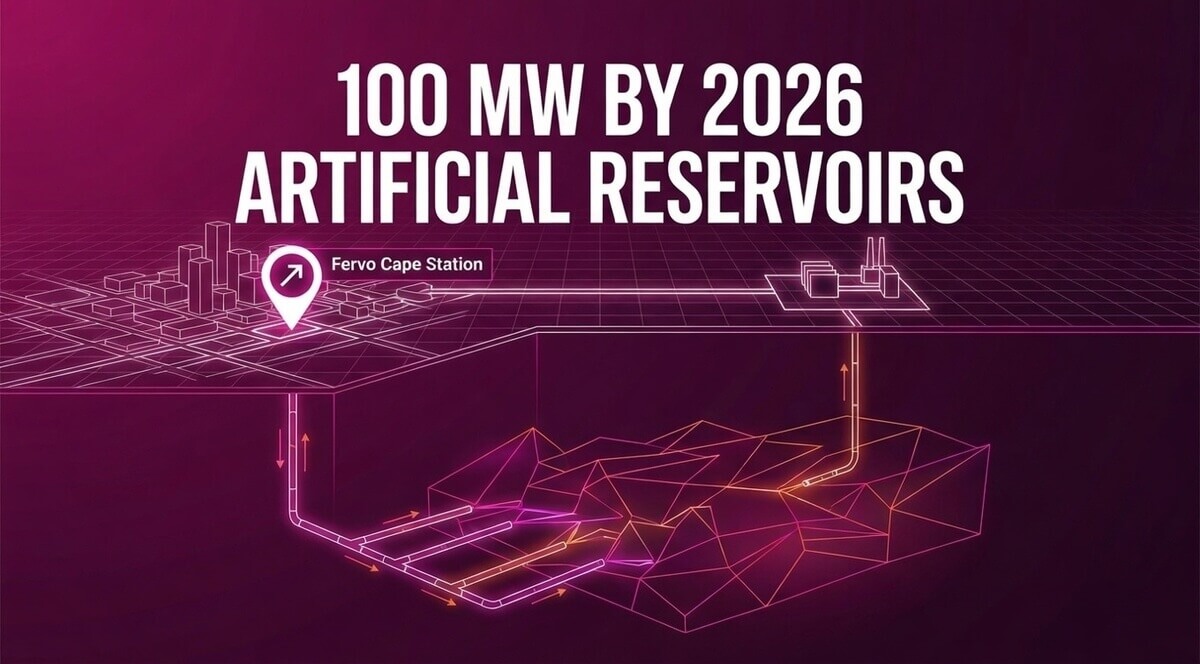 Enhanced Geothermal Systems (EGS) fracture hot dry rock, creating commercial baseload. Fervo targets 100 MW by 2026.