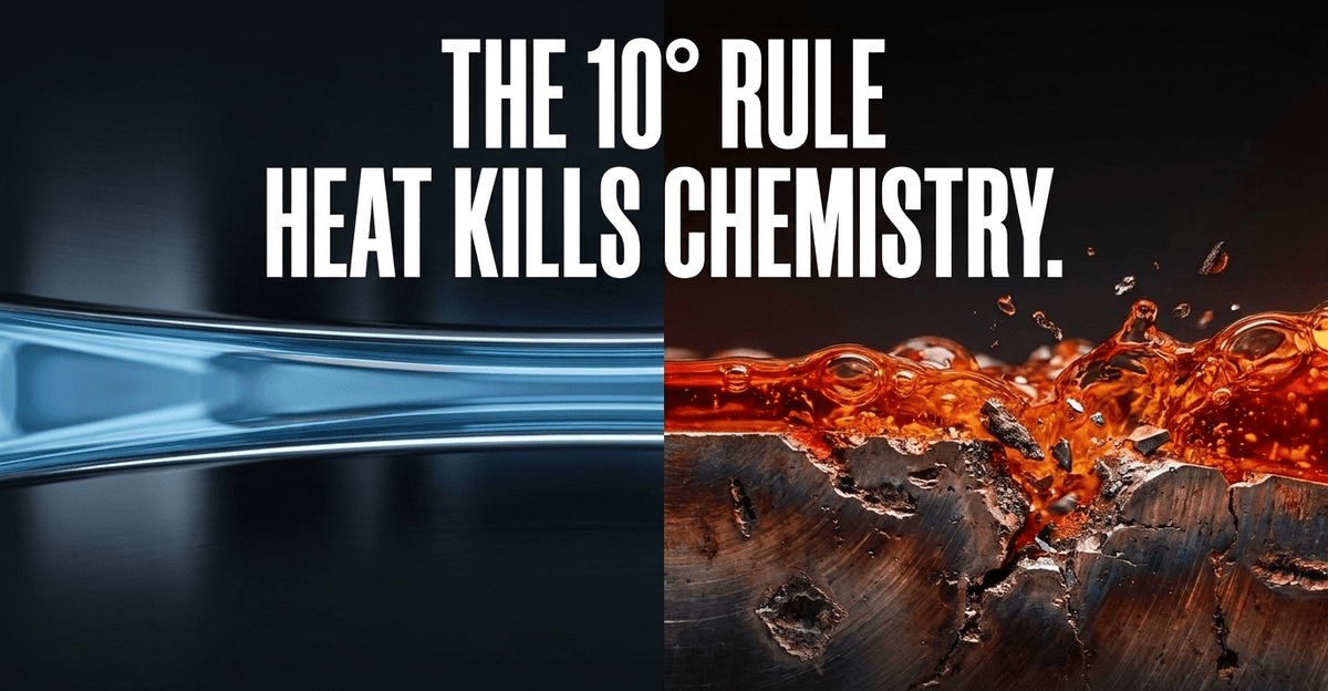 For every 10°C rise above normal operating temperatures, the essential lubricant loses half its operational lifespan.