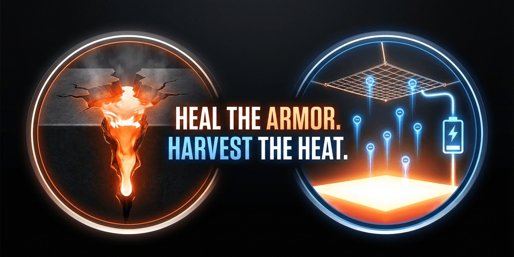 Future reusable craft will utilize self-healing coatings and convert destructive thermal energy into electrical power.