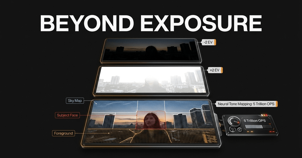 HDR blends varying exposures, utilizing Neural Engines to apply region-specific tone mapping in milliseconds.