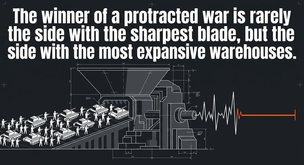 The brutal reality of attritional war: a machine demanding a relentless stream of metal, fuel and human lives.