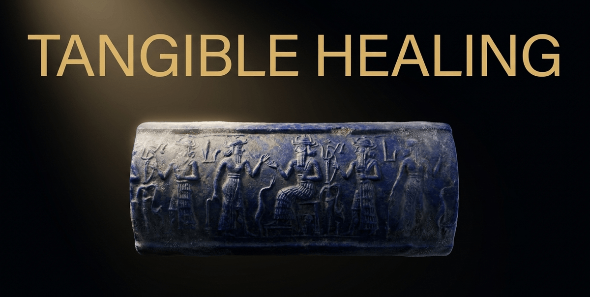 Healing is physical. The cold weight of a lapis lazuli seal provides repetitive tactile stimulus, acting as a mental orthotic for a shattered mind.