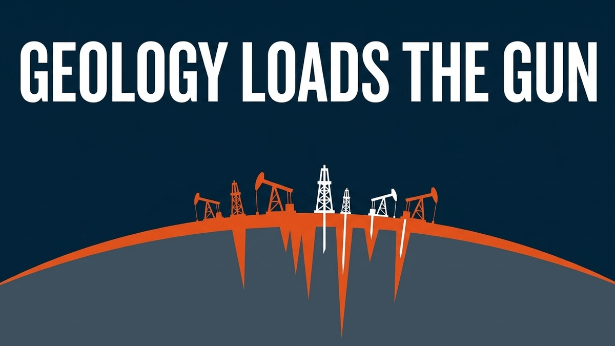 Human extraction of water and oil acts as a cruel amplifier, pulling the trigger on ancient geological vulnerabilities.