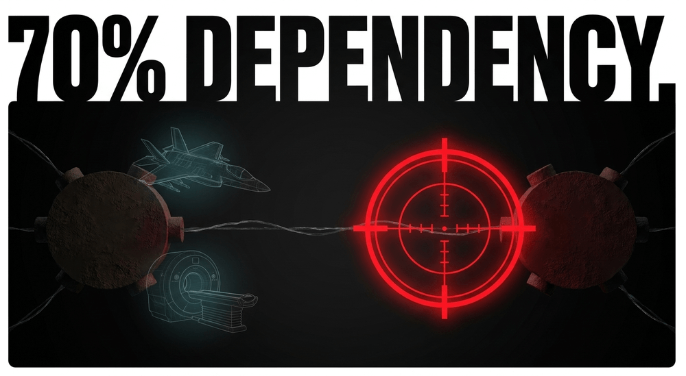 In 2024, 70% of U.S. REE imports came from China, creating vulnerabilities for fighter jets and medical imaging.