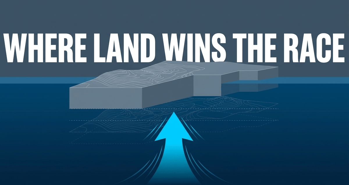 In the Baltic, land is rising so fast - up to 11 mm per year - that coastal towns must physically relocate their harbors.