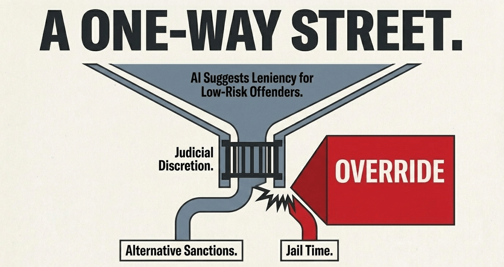Judges disproportionately reject algorithmic leniency for defendants of color.
