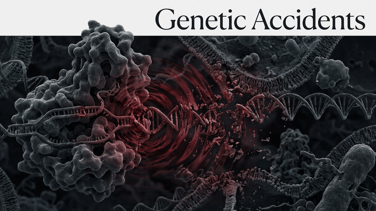 Just three mismatched letters in three billion can misguide the enzyme. In a digital file, a typo is harmless. In a living cell, it's catastrophic.