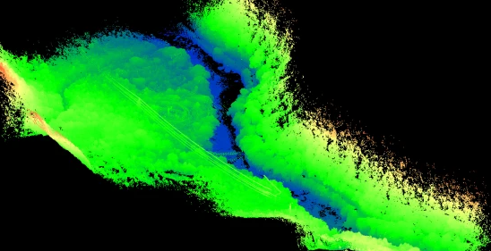 High-resolution LiDAR scan highlighting the sophisticated drainage patterns and subsurface water channels at Machu Picchu.