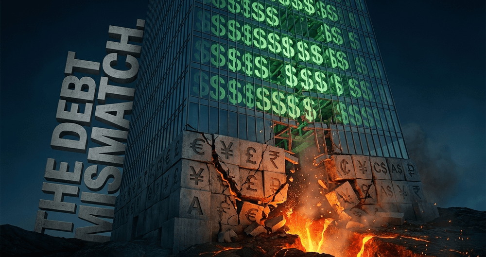 Local banks borrowing in cheap US dollars while earning in domestic currency face immediate insolvency if the peg snaps.
