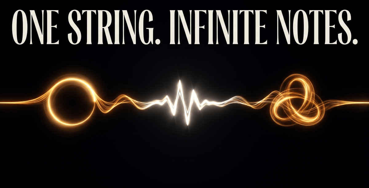 Mass, electric charge, and spin are not arbitrary traits; they are simply different notes played by the same string