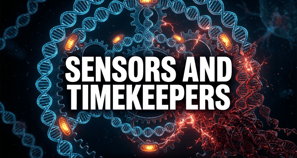 Mitochondria act as active sensors, and their accumulated somatic mutations form a kind of aging clock that paces human deterioration