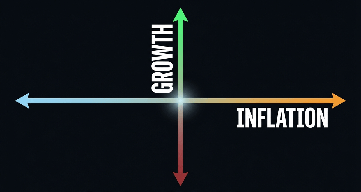 Moving beyond static data to momentum: tracking the rate of change in GDP and CPI creates four distinct market environments.