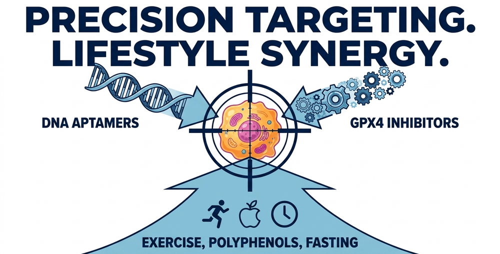 Next-generation aptamers and lifestyle factors combine for precise, individualised senescent cell management.