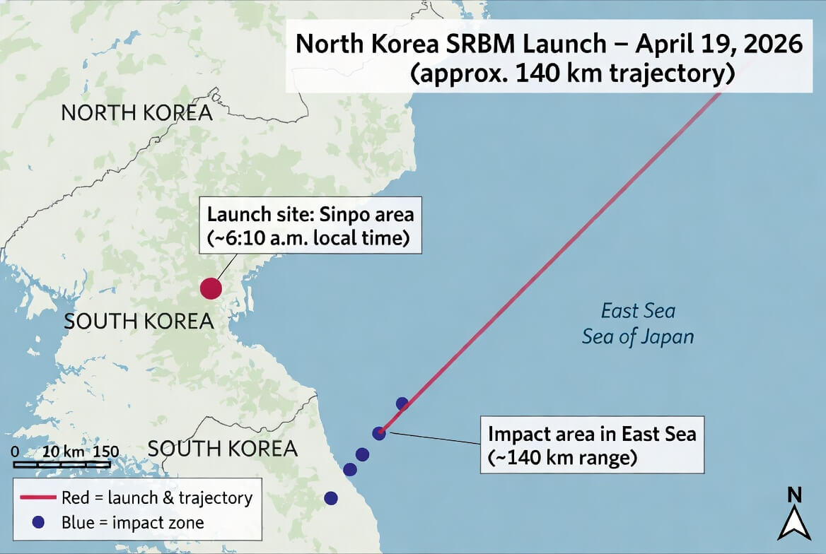 North Korea SRBM trajectory
